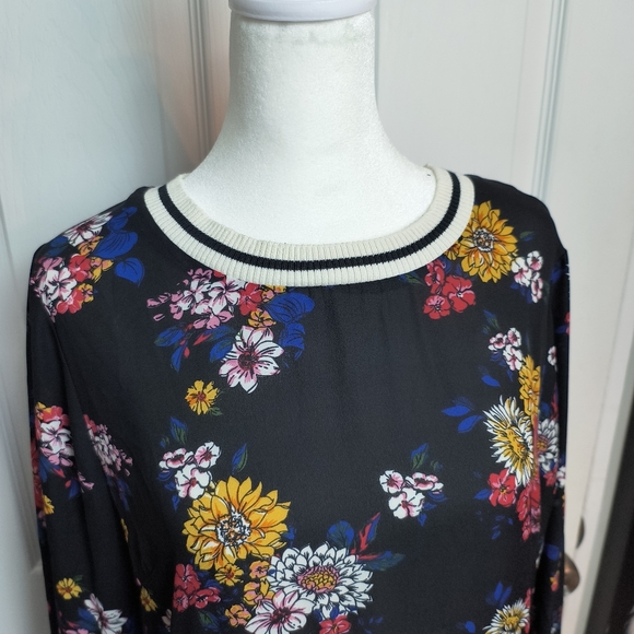 Y2K JUNIORS TAYLOR & SAGE FLORAL LONG SLEEVE DRESS MULTI-COLOR LINED XL - Picture 4 of 9